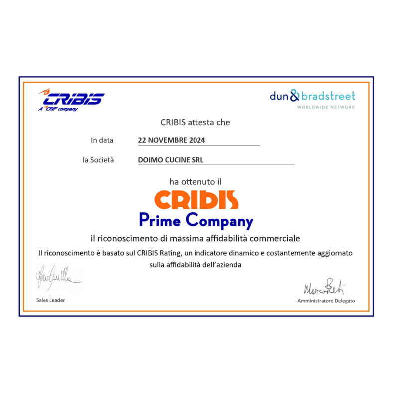 CRIBIS Dun & Bradstreet Certification 2024